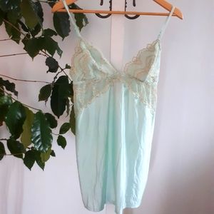 ❤ 3/30$ 2LA SENZA -Blue silk slip nightdress